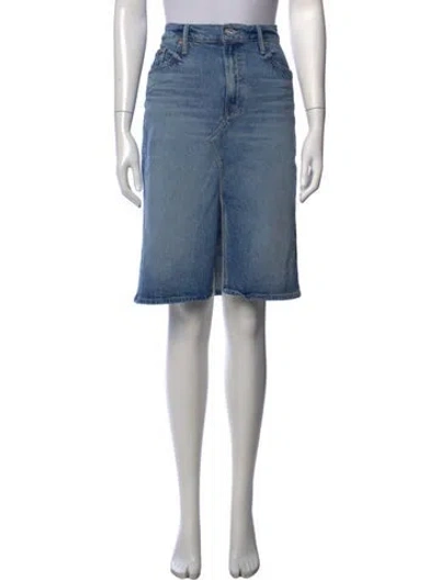 Pre-owned Mother Distressed Accents Midi Length Skirt In Blue