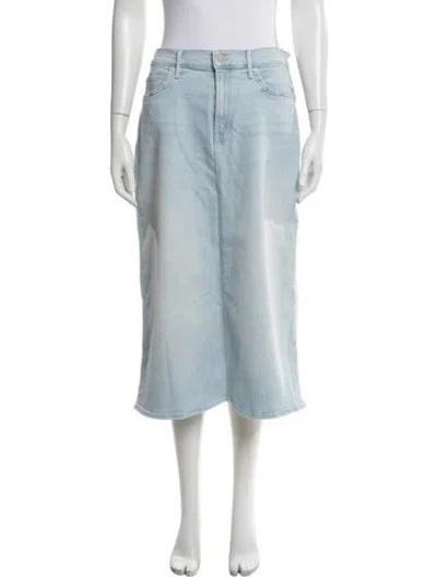 Pre-owned Mother Distressed Accents Midi Length Skirt W/ Tags In Blue