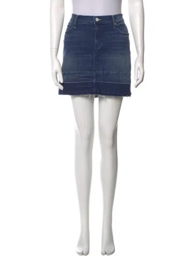 Pre-owned Mother Distressed Accents Mini Skirt In Blue