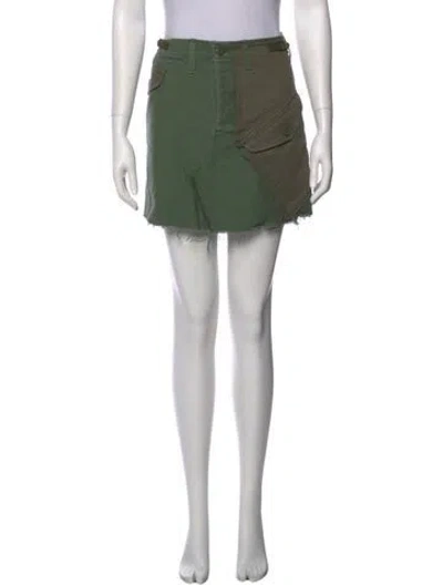 Pre-owned Mother Distressed Accents Mini Skirt In Blue