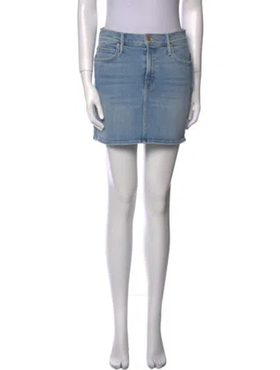 Pre-owned Mother Distressed Accents Mini Skirt In Blue