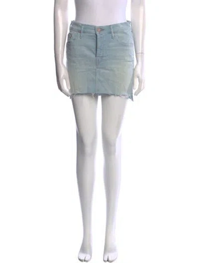 Pre-owned Mother Distressed Accents Mini Skirt In Blue
