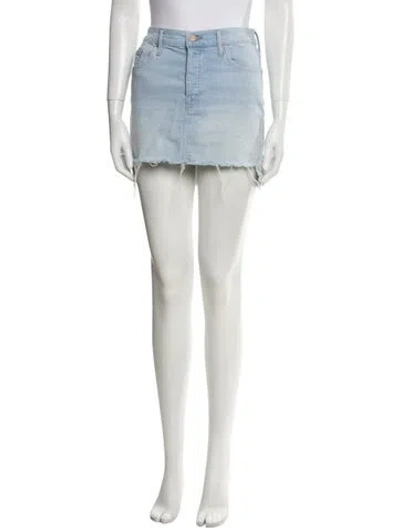 Pre-owned Mother Distressed Accents Mini Skirt In Blue