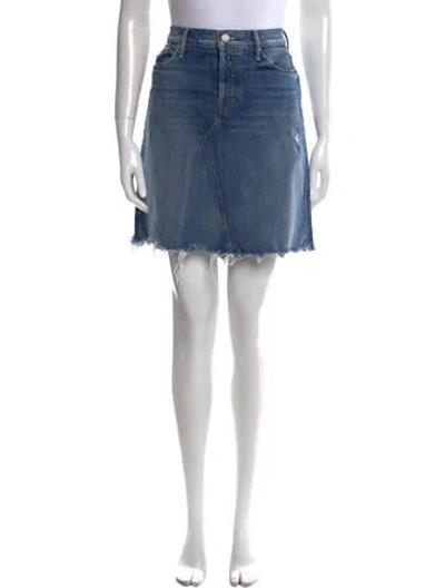 Pre-owned Mother Distressed Accents Mini Skirt In Blue