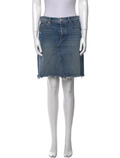 Pre-owned Mother Distressed Accents Mini Skirt In Blue