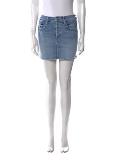 Pre-owned Mother Distressed Accents Mini Skirt In Blue