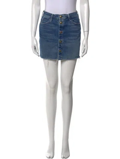 Pre-owned Mother Distressed Accents Mini Skirt In Blue