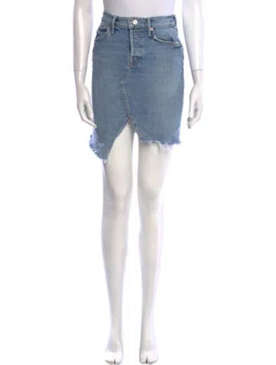 Pre-owned Mother Distressed Accents Mini Skirt In Blue