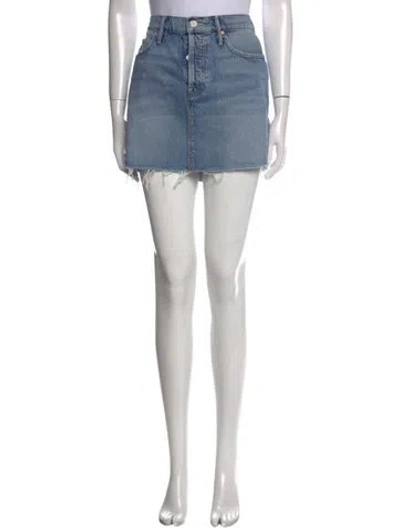 Pre-owned Mother Distressed Accents Mini Skirt In Blue