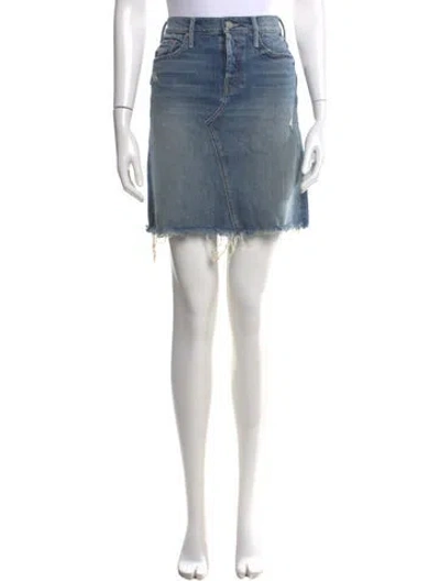 Pre-owned Mother Distressed Accents Mini Skirt In Blue