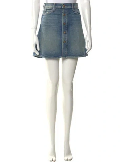 Pre-owned Mother Distressed Accents Mini Skirt In Blue