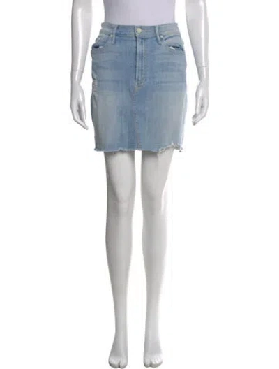 Pre-owned Mother Distressed Accents Mini Skirt In Blue
