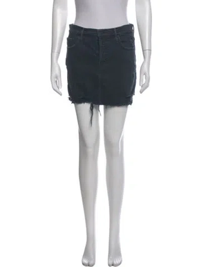 Pre-owned Mother Distressed Accents Mini Skirt In Blue