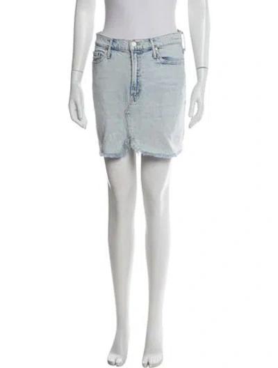 Pre-owned Mother Distressed Accents Mini Skirt In Blue