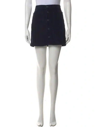 Pre-owned Mother Distressed Accents Mini Skirt In Blue