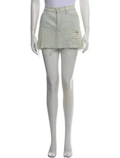 Pre-owned Mother Distressed Accents Mini Skirt In Blue