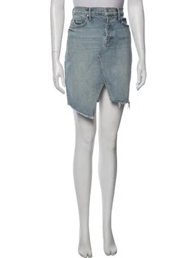 Pre-owned Mother Distressed Accents Mini Skirt In Blue