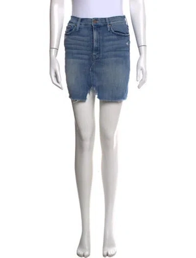 Pre-owned Mother Distressed Accents Mini Skirt In Blue