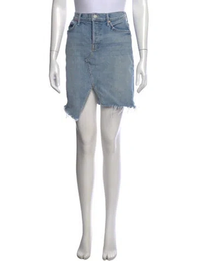 Pre-owned Mother Distressed Accents Mini Skirt In Blue