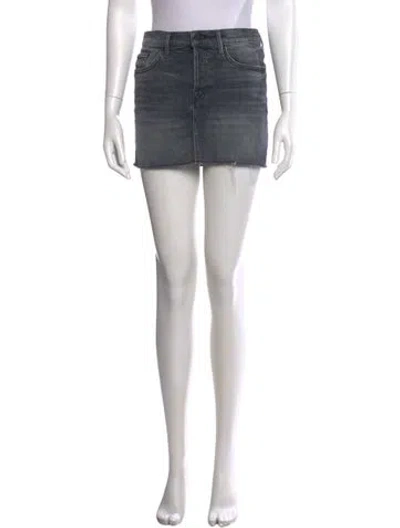 Pre-owned Mother Distressed Accents Mini Skirt In Blue