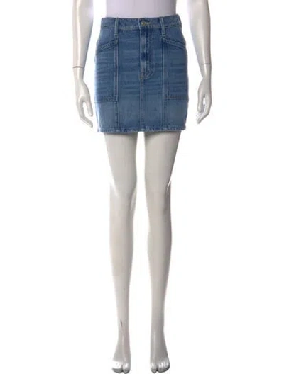Pre-owned Mother Distressed Accents Mini Skirt In Blue