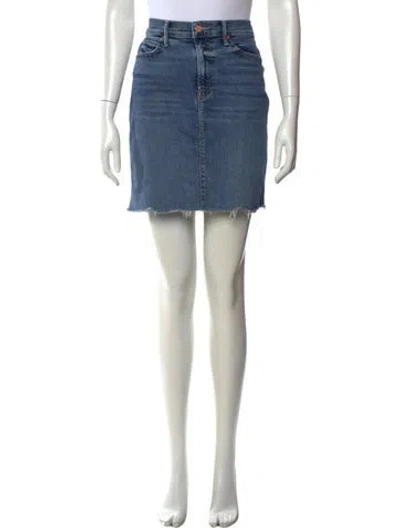 Pre-owned Mother Distressed Accents Mini Skirt In Blue
