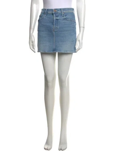 Pre-owned Mother Distressed Accents Mini Skirt In Blue