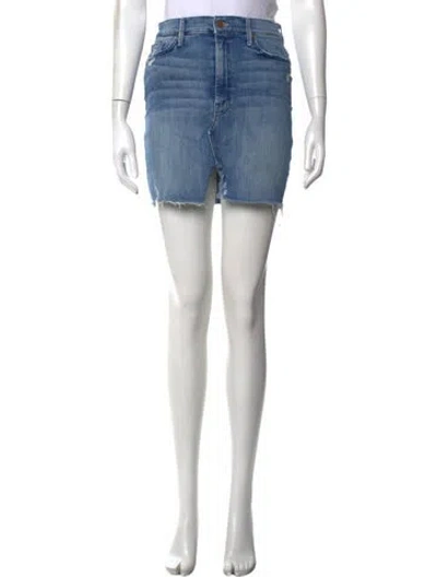 Pre-owned Mother Distressed Accents Mini Skirt In Blue