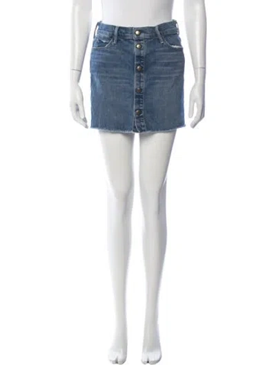 Pre-owned Mother Distressed Accents Mini Skirt In Blue