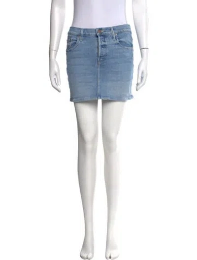 Pre-owned Mother Distressed Accents Mini Skirt In Blue