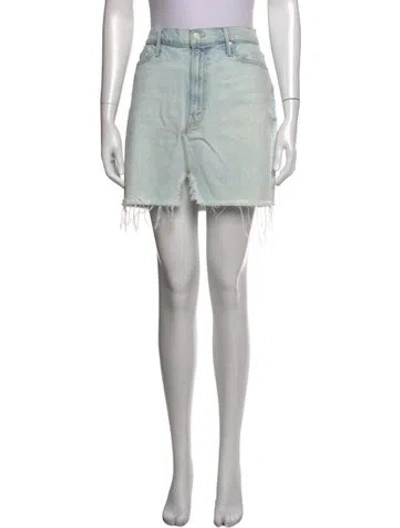 Pre-owned Mother Distressed Accents Mini Skirt In Blue