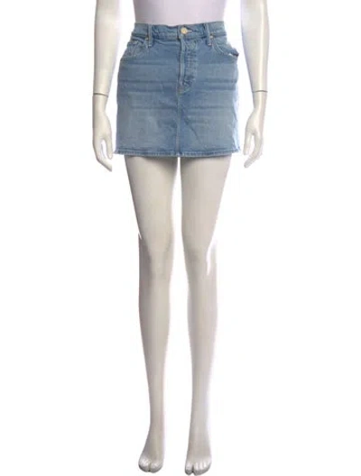 Pre-owned Mother Distressed Accents Mini Skirt In Blue