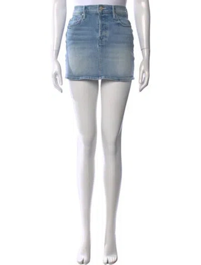 Pre-owned Mother Distressed Accents Mini Skirt In Blue