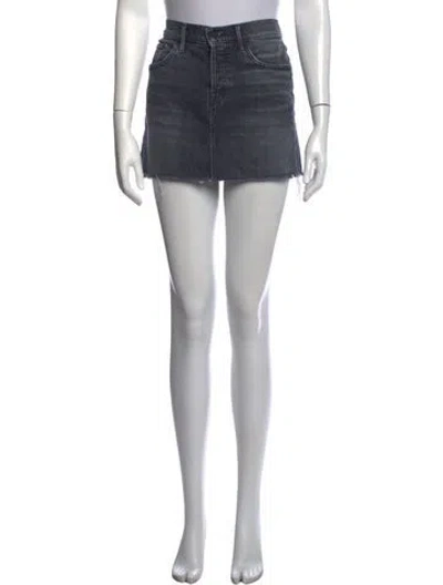 Pre-owned Mother Distressed Accents Mini Skirt In Blue