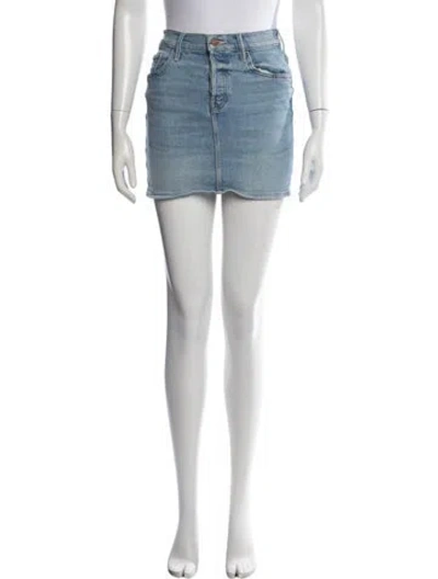 Pre-owned Mother Distressed Accents Mini Skirt In Blue