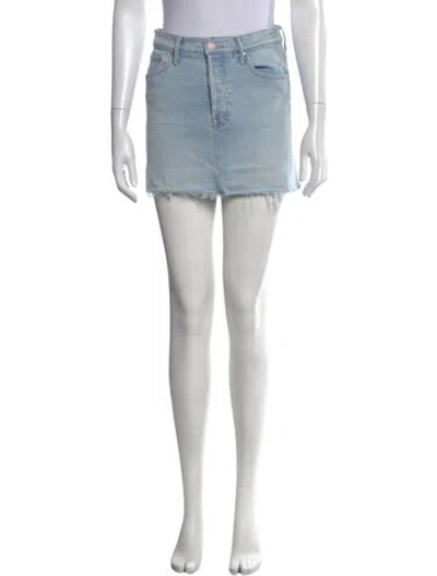 Pre-owned Mother Distressed Accents Mini Skirt In Blue