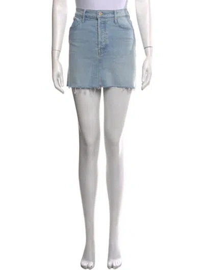 Pre-owned Mother Distressed Accents Mini Skirt In Blue