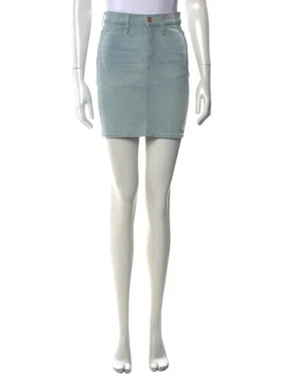 Pre-owned Mother Distressed Accents Mini Skirt In Blue