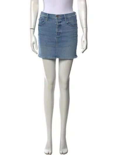Pre-owned Mother Distressed Accents Mini Skirt In Blue