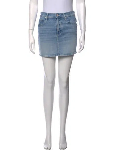 Pre-owned Mother Distressed Accents Mini Skirt In Blue