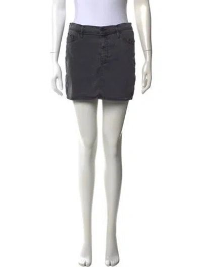 Pre-owned Mother Distressed Accents Mini Skirt In Gray