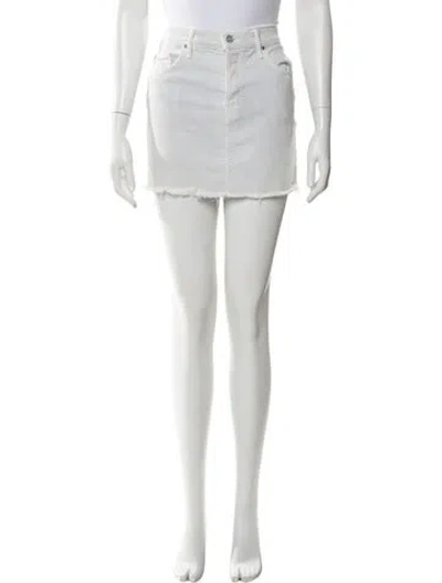 Pre-owned Mother Distressed Accents Mini Skirt In Neutral