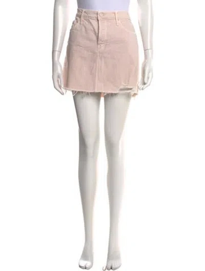 Pre-owned Mother Distressed Accents Mini Skirt In Neutral