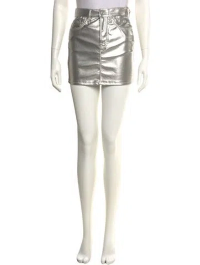 Pre-owned Mother Distressed Accents Mini Skirt W/ Tags In Blue