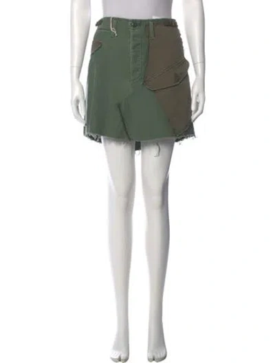Pre-owned Mother Distressed Accents Mini Skirt W/ Tags In Green