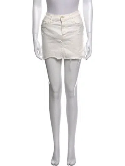 Pre-owned Mother Distressed Accents Mini Skirt In White
