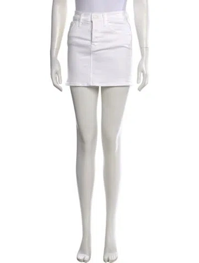 Pre-owned Mother Distressed Accents Mini Skirt In White
