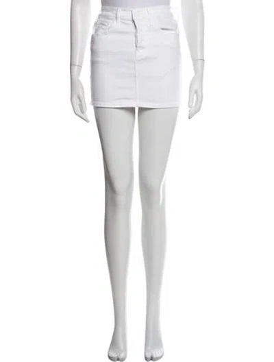 Pre-owned Mother Distressed Accents Mini Skirt In White