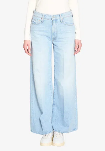 Mother Womens Shaken Not Stirred Ditcher Roller Zip Skimp Denim Jeans In Blue