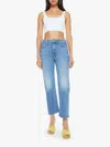 Mother Ditcher Zip Crop Jeans In Blue In Blue